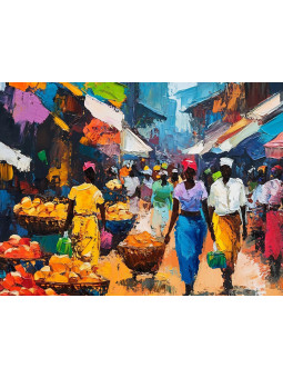 Affiche - The African Market - Accueil | Oueso - Art Afro Contemporain