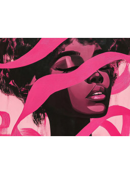 Affiche - Femme rose - Accueil | Oueso - Art Afro Contemporain