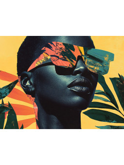 Affiche - Yellow Afro - Accueil | Oueso - Art Afro Contemporain