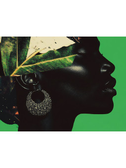 Poster - Green Woman - Accueil | Oueso - Contemporary Afro Art