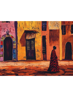 Affiche - African Village - Accueil | Oueso - Art Afro Contemporain
