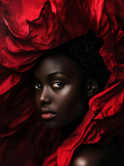 Affiche - Rouge Amour - Accueil | Oueso - Art Afro Contemporain