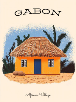 Affiche - Gabon - Accueil | Oueso - Art Afro Contemporain