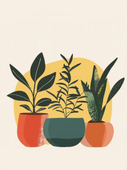 Affiche - Three Pots - Accueil | Oueso - Art Afro Contemporain