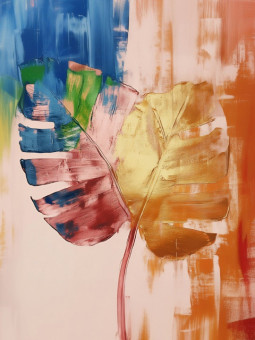 Poster - Radiant Leaf - Accueil | Oueso - Contemporary Afro Art