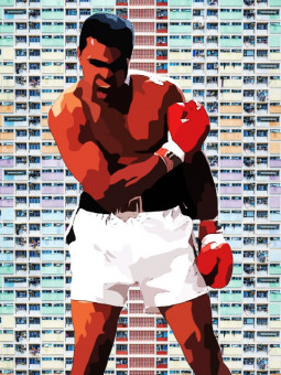 Affiche - Mohamed Ali - Art mural | Oueso - Art Afro Contemporain