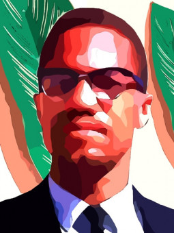 Affiche - Malcom X - Art mural | Oueso - Art Afro Contemporain