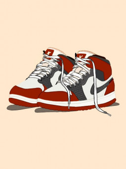 Affiche - Red Jordan 1 - Art mural | Oueso - Art Afro Contemporain