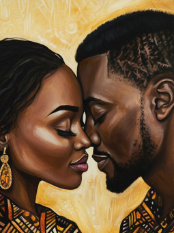 Affiche - Couple energy - Accueil | Oueso - Art Afro Contemporain