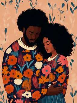 Affiche - Couple unie - Accueil | Oueso - Art Afro Contemporain