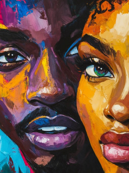 Affiche - Amara & Jahi - Accueil | Oueso - Art Afro Contemporain