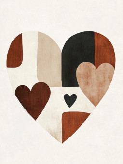 Affiche - Brown hearts - Accueil | Oueso - Art Afro Contemporain