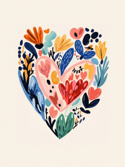 Affiche - Colorful hearts - Accueil | Oueso - Art Afro Contemporain