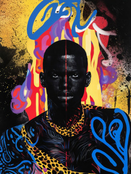 Affiche - Guerrier - Accueil | Oueso - Art Afro Contemporain