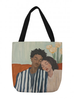 Tote bag - Couple hugging - Accueil | Oueso - Art Afro Contemporain