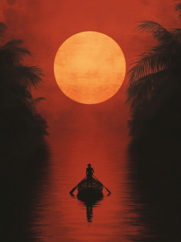 Affiche - Pirogue - Accueil | Oueso - Art Afro Contemporain