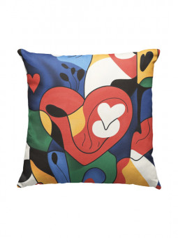 Coussin - Cœur coloré - Accueil | Oueso - Art Afro Contemporain