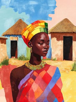 Poster - Village Art - Accueil | Oueso - Contemporary Afro Art