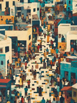 Affiche - Foule - Accueil | Oueso - Art Afro Contemporain