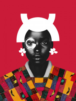 Affiche - Rouge cœur (Wax Pop Art) - Accueil | Oueso - Art Afro Con...