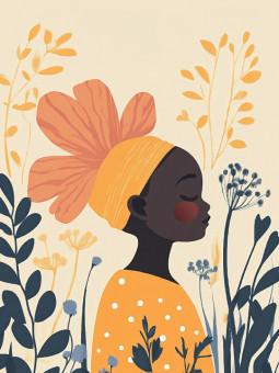 Affiche - Ma fleur - Accueil | Oueso - Art Afro Contemporain