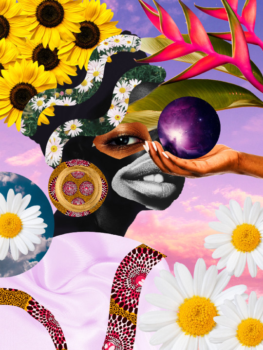 Affiche -Afro Bloom-Art mural-OUESO