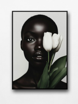 Framed poster - Noir amour - Accueil | Oueso - Contemporary Afro Art